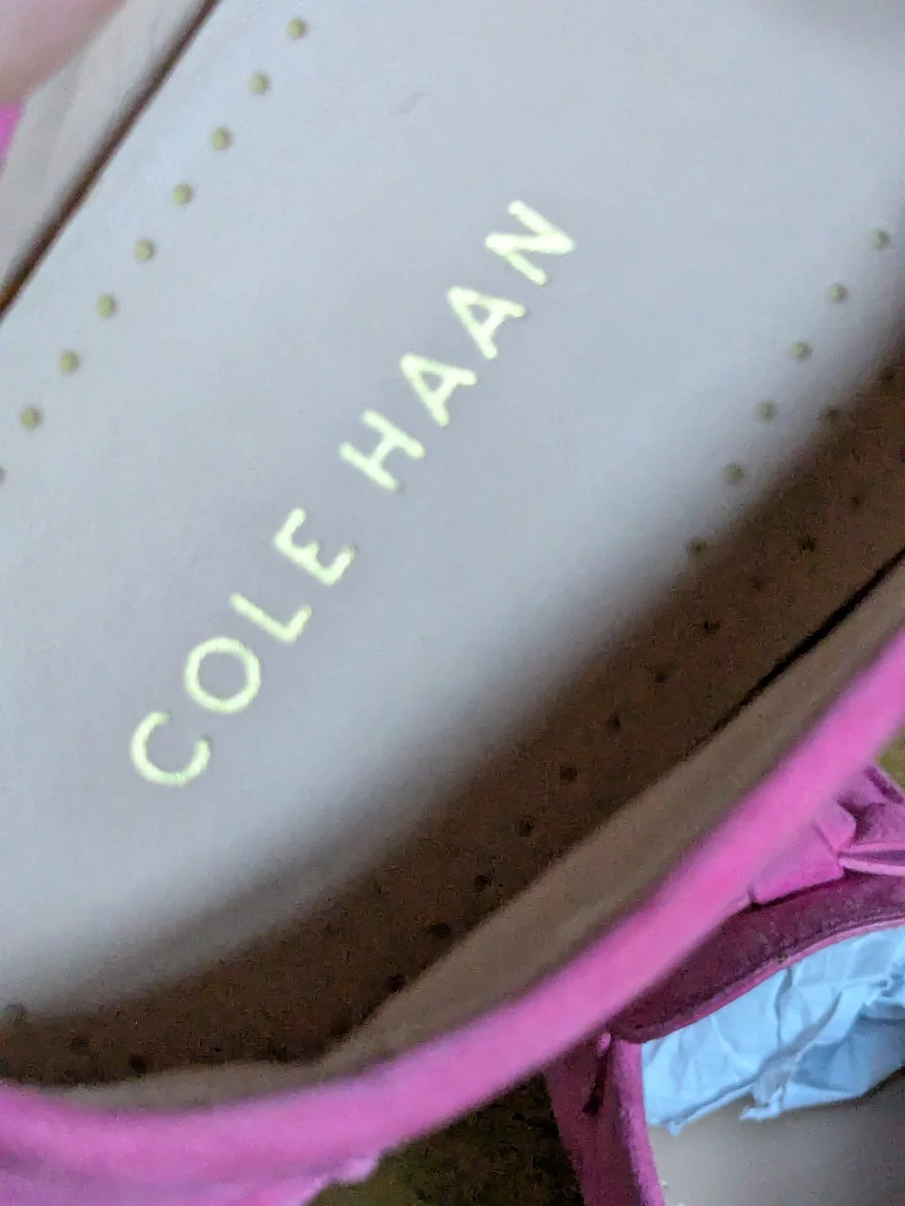 Cole Haan Women's Bright Pink Suede Moccasins with Metal Bit Size 6